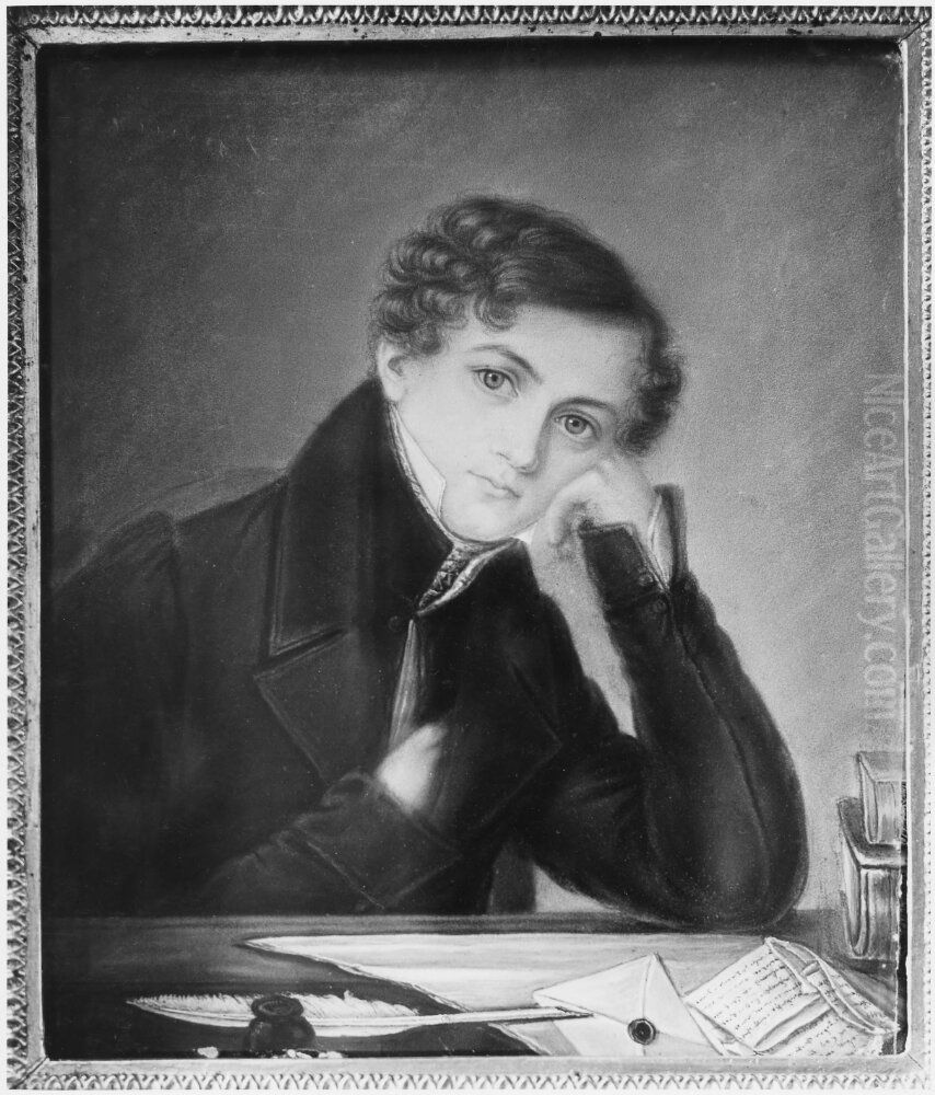 Nils Agaton Heurlin (1801-1858), protokollsekreterare, advokatfiskal Oil Painting by Per Lindhberg