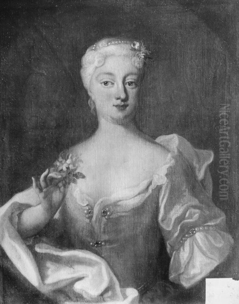Fredrika Charlotta, 1698-1777, prinsessa av Hessen-Darmstadt, lantgrevinna av Hessen-Kassel Oil Painting by Georg Engelhard Schroder