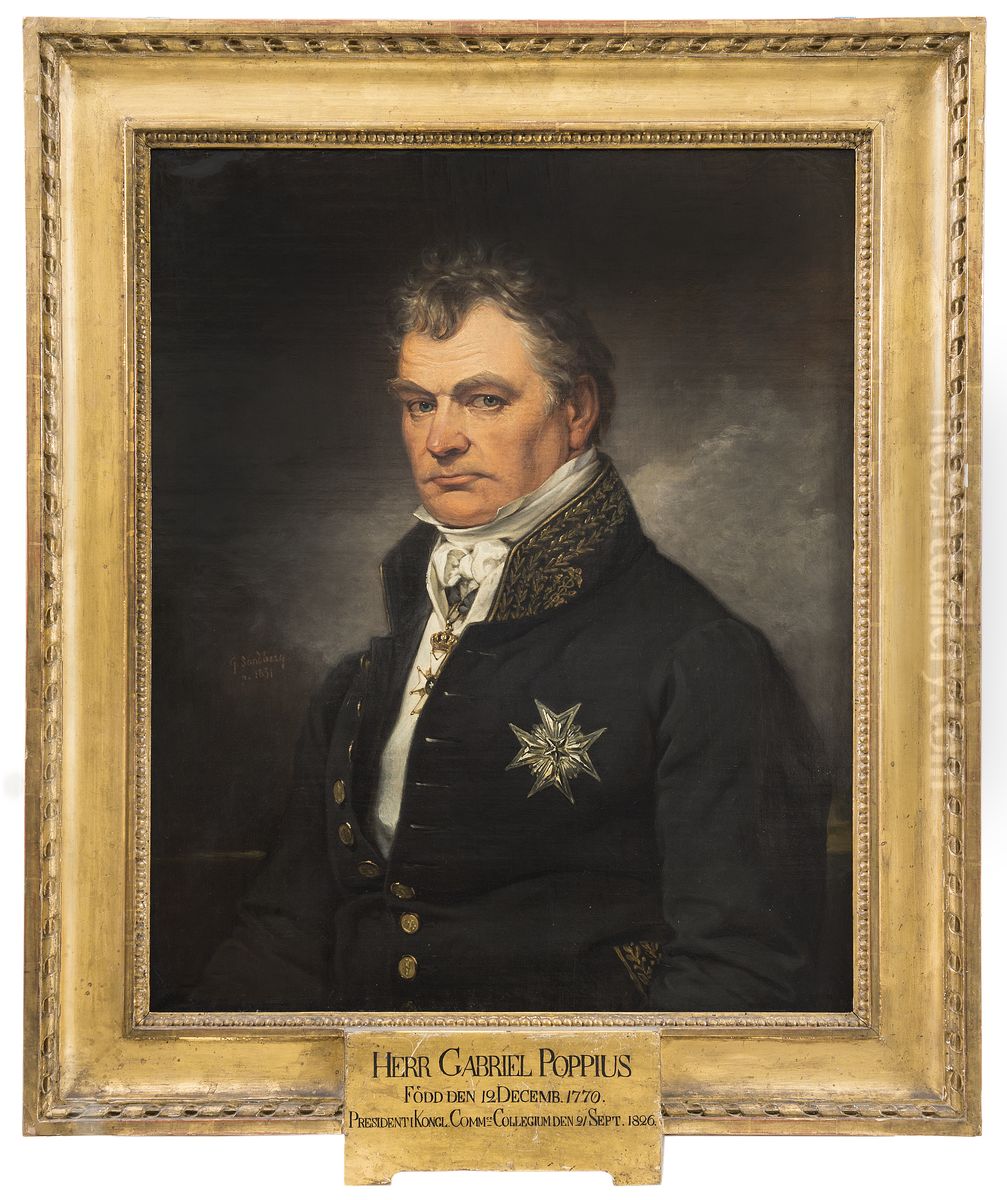 Gabriel Poppius (1770-1856), statsrad, president i Kommerskollegium. Oil Painting by Johan Gustaf Sandberg