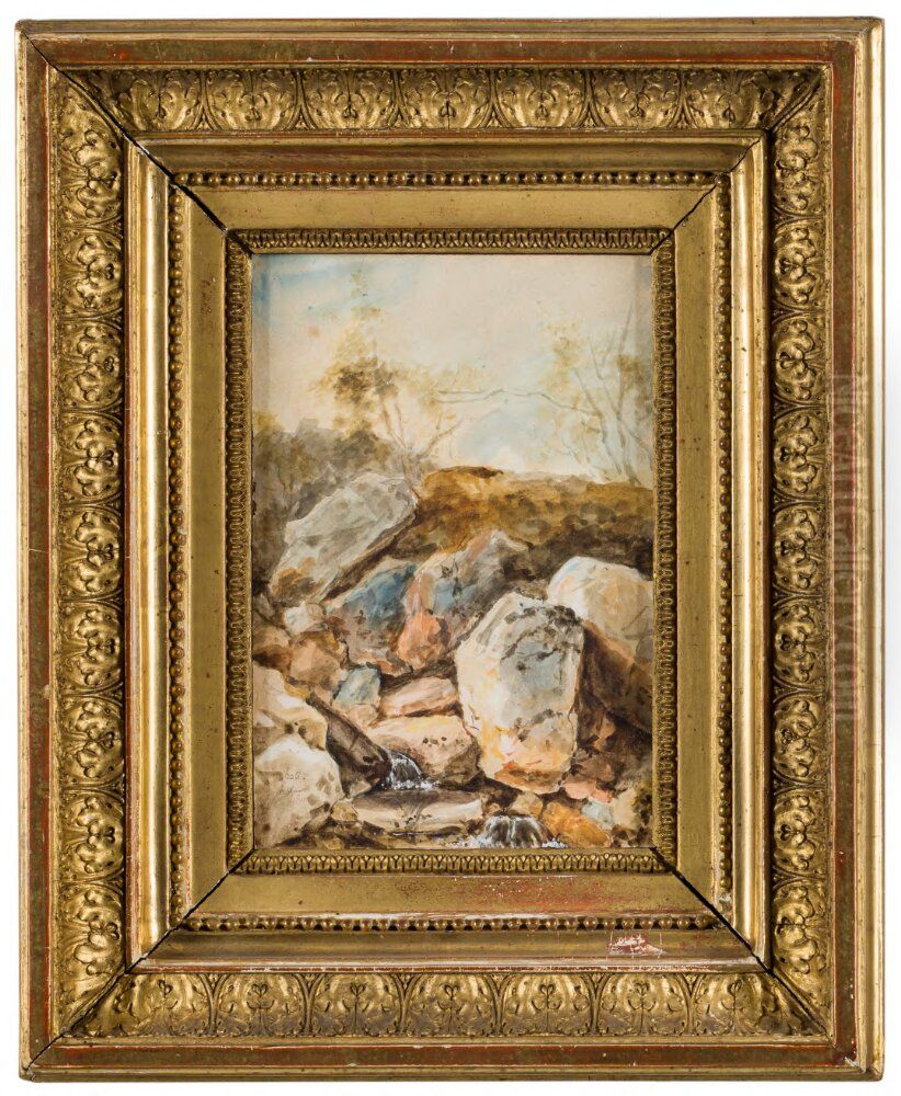 Stenparti fran Spa Oil Painting by Peter Adolf Hall