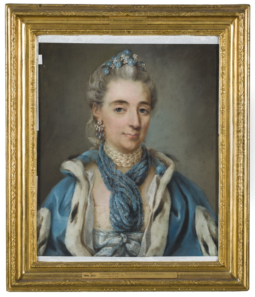 Fru Petronella Schutzer, f. Psilanderhjelm Oil Painting by Gustaf Lundberg