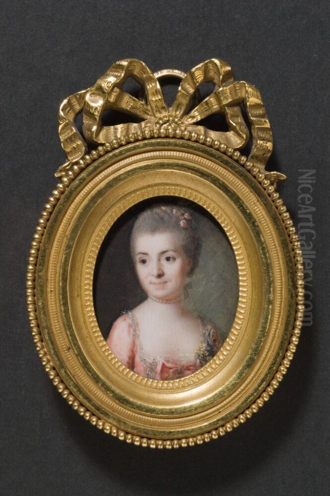 Marie Suzanne Giroust (1734-1772), artist, married to Alexander Roslin Oil Painting by Lie Louis Perin-Salbreux