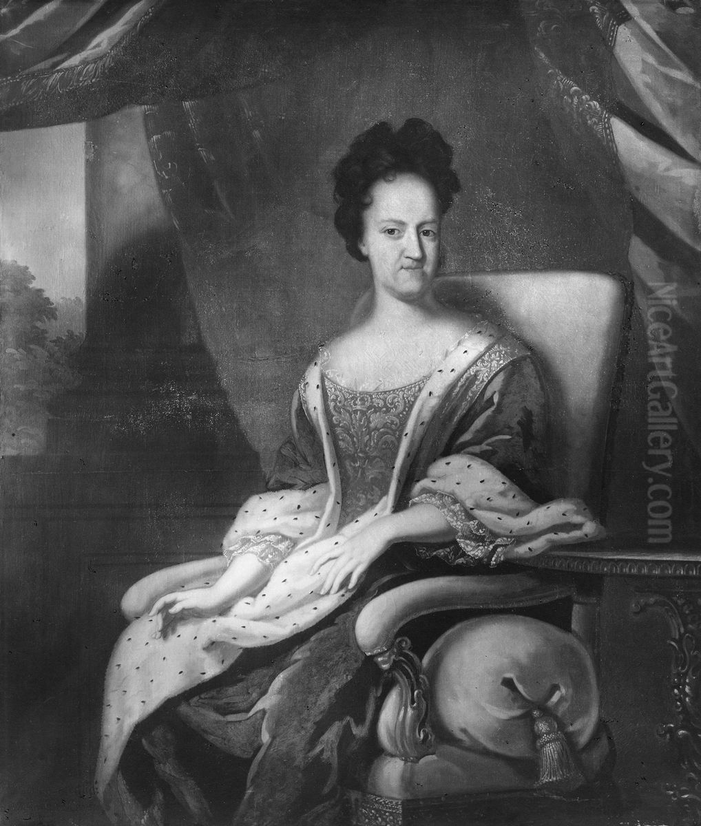 Fredrika Amalia, 1649-1704, prinsessa av Danmark, hertiginna av Holstein-Gottorp Oil Painting by David Klocker Ehrenstrahl