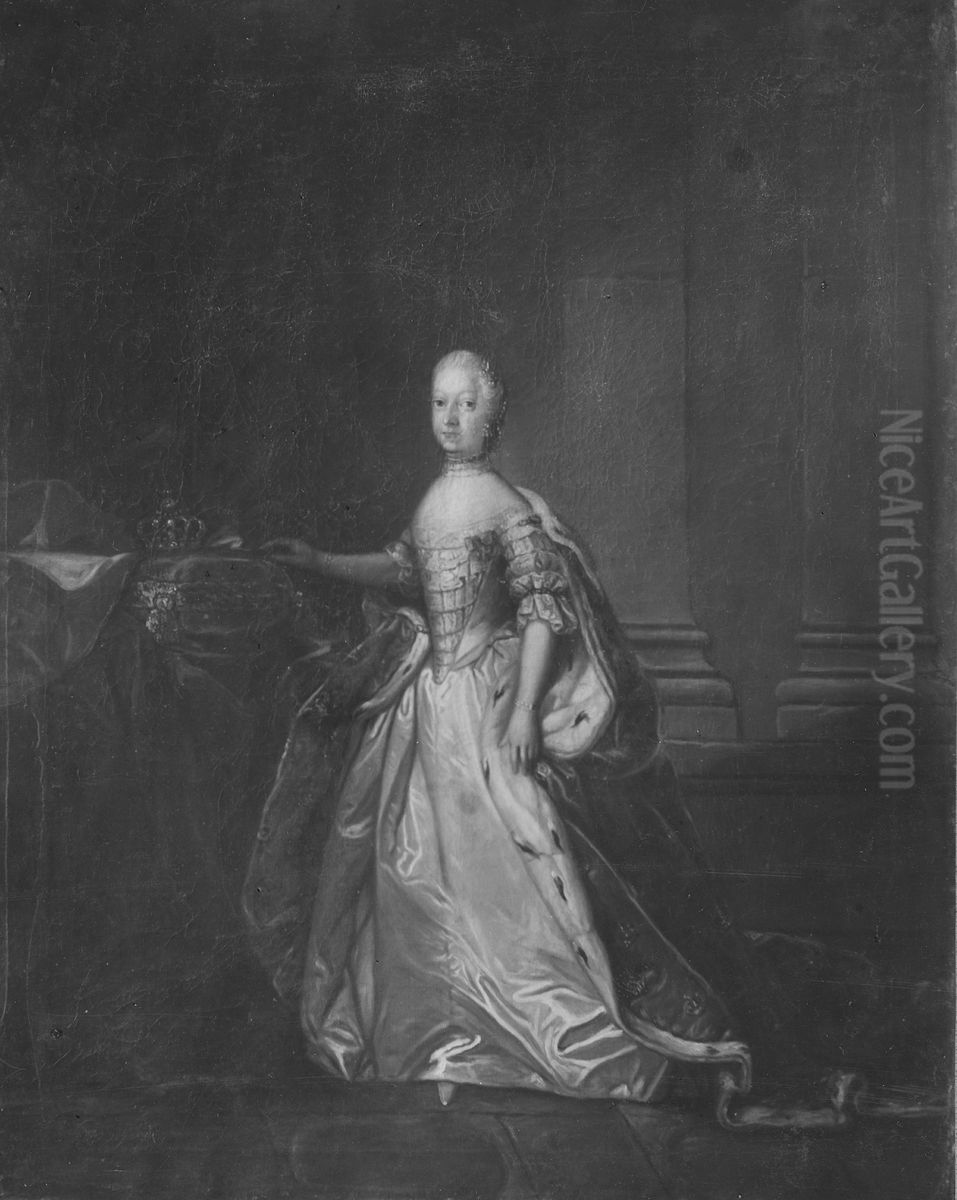 Lovisa, 1724-51, drottning av Danmark och Norge Oil Painting by Carl Gustaf Pilo