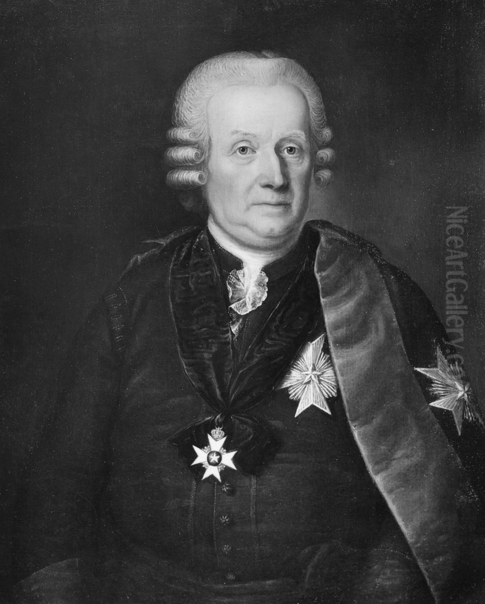 Johan Rosir. 1709-1787, friherre Oil Painting by Anders Eklund