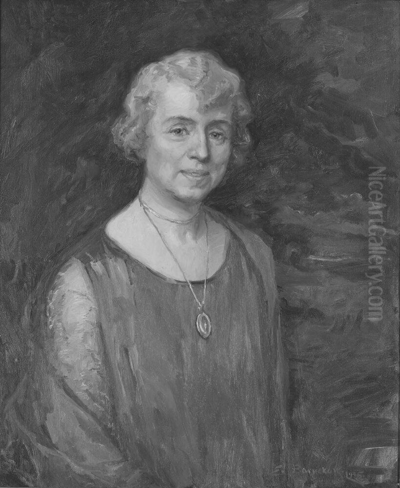 Frideborg (Frida) Steenhoff, 1865-1945, fodd Wadstrom, forfattare, samhallsdebattor, gift med Gotthilf Steenhoff Oil Painting by Elisabeth Barnekow