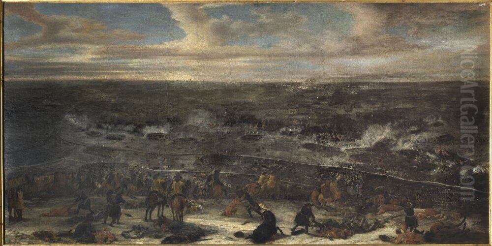 Slaget vid Lund. Fjarde drabbningen. Oil Painting by Johann Philipp Lemke