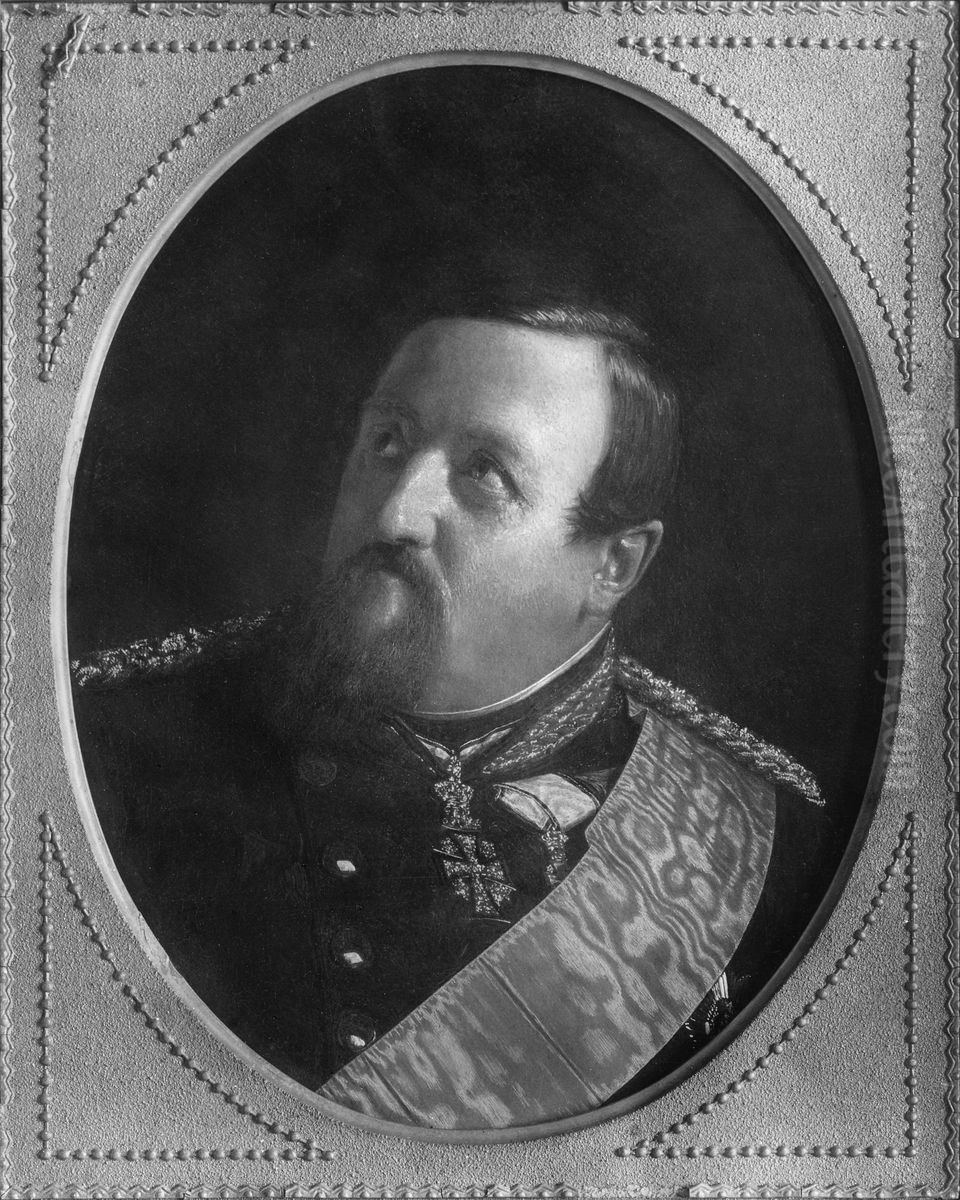 Kung Fredrik VII av Danmark, 1808-1863 Oil Painting by Johan Vilhelm Gertner
