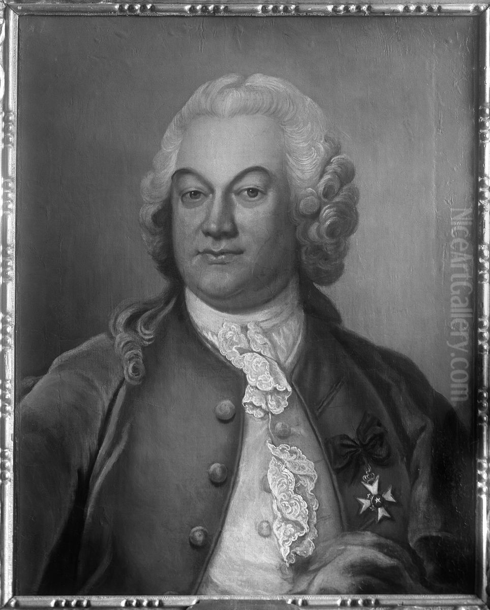 Johan Ihre, 1707-1780, professor Oil Painting by Magnus Hallman