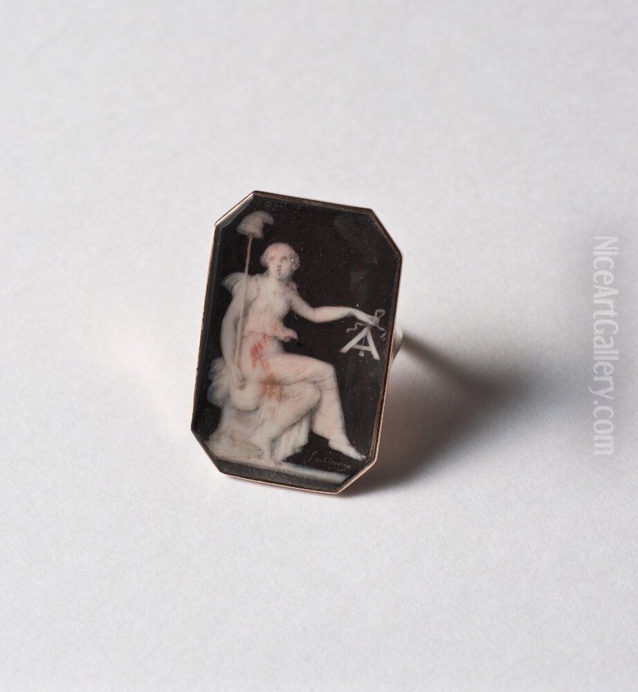 Ring with allegory in commemoration of the storming of the Tuileries Palace 10th august 1792 Oil Painting by Piat Joseph Sauvage
