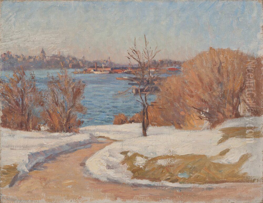 Senvinter, Waldemarsudde Oil Painting by Prince Eugen, Duke of Narke