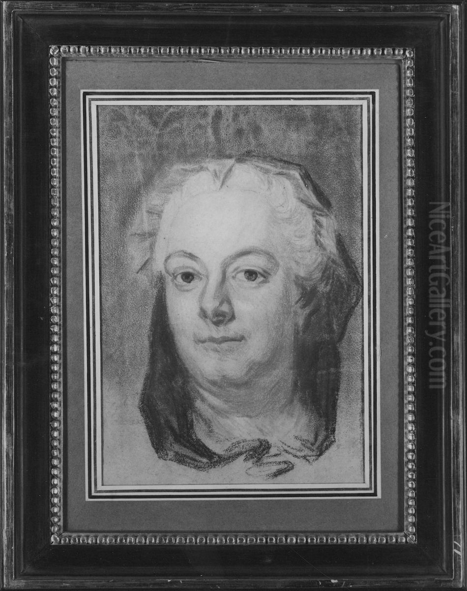 Hedvig Elisabet Sack (1708-1760), friherrinna, gift med greve Nils Bielke Oil Painting by Gustaf Lundberg