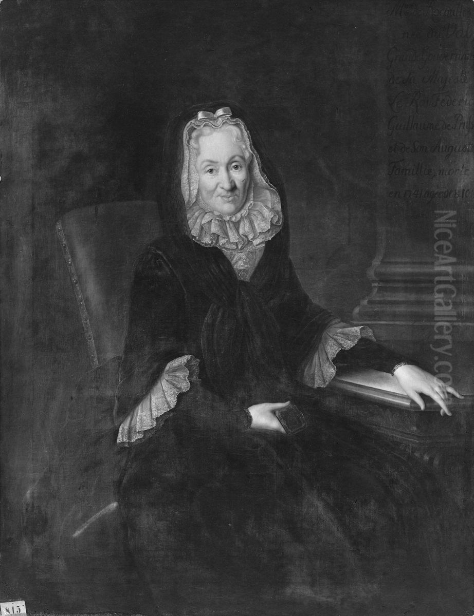 Marthe du Val, 1660-1741, gift med de Rocoulles Oil Painting by Antoine Pesne