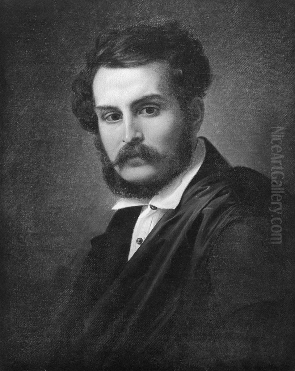 Carl Vilhelm Bottiger (1807-1878), forfattare, professor, g.m. Disa Gustava Tegner Oil Painting by Olof Johan Sodermark