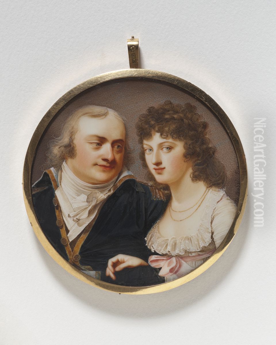 Georg J. Skjoldebrand, 1761-1816, colonel, his sister Maria Elisabeth, 1763-1842 Oil Painting by Johann Dominik Bossi