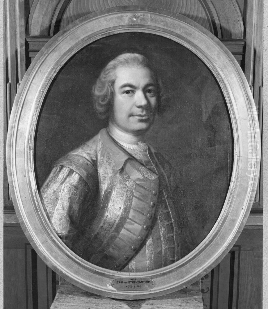 Erik von Stockenstrom, 1703-1790, greve Oil Painting by Johan Henrik Scheffel