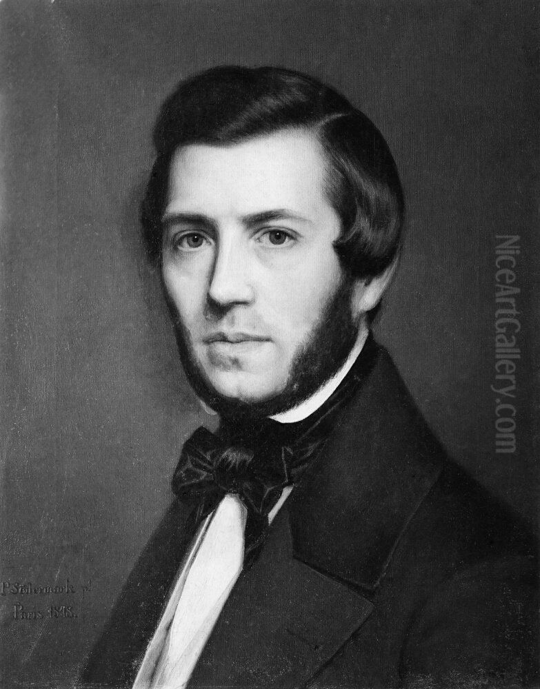 Karl Jakob Johannes Lindhagen (1817-1857), chief physician at Pro Patria, battalion physician, medical doctor, Ph.D. in surgery Oil Painting by Johan Per (Per) Sodermark
