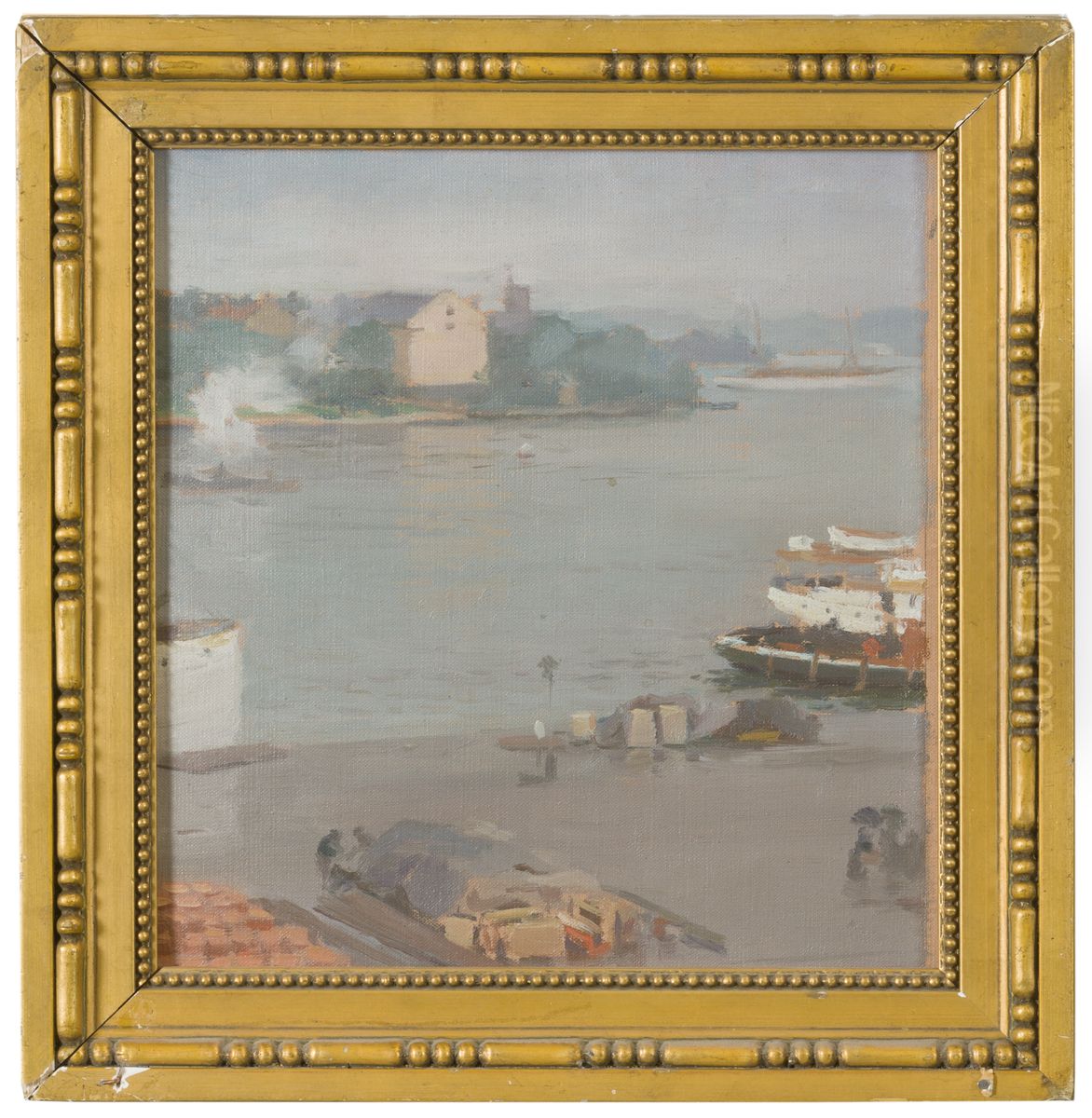 On the Quay Oil Painting by William Blair Bruce