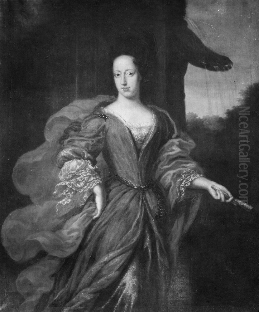 Maria Elisabet, 1678-1755, prinsessa av Holstein-Gottorp, abbedissa i Quedlingburg Oil Painting by David Klocker Ehrenstrahl