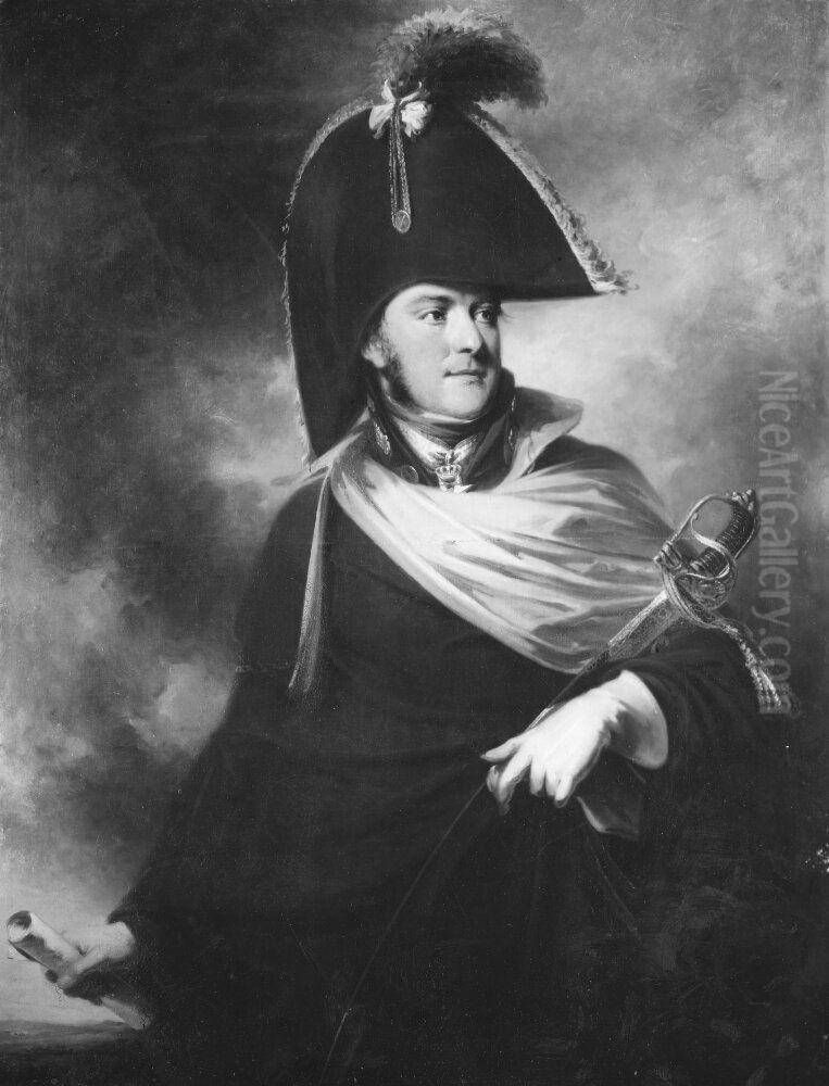 Carl Henrik Posse (1767-1843), greve, general, gift med friherrinnan Sofia Constantia Siegroth Oil Painting by Carl Frederik von Breda