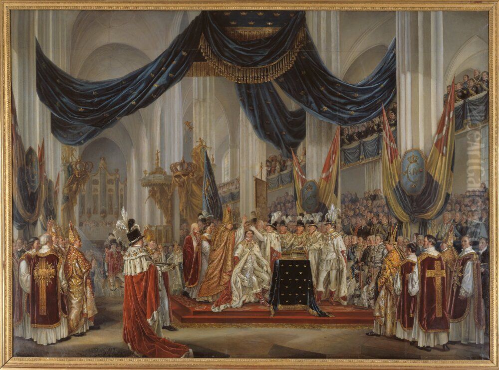 Karl XIV Johans kroning 1818 Oil Painting by Per Krafft the Younger