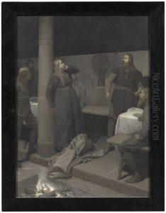 Hallgerds orfil. Illustration till Njals saga, kap. 48