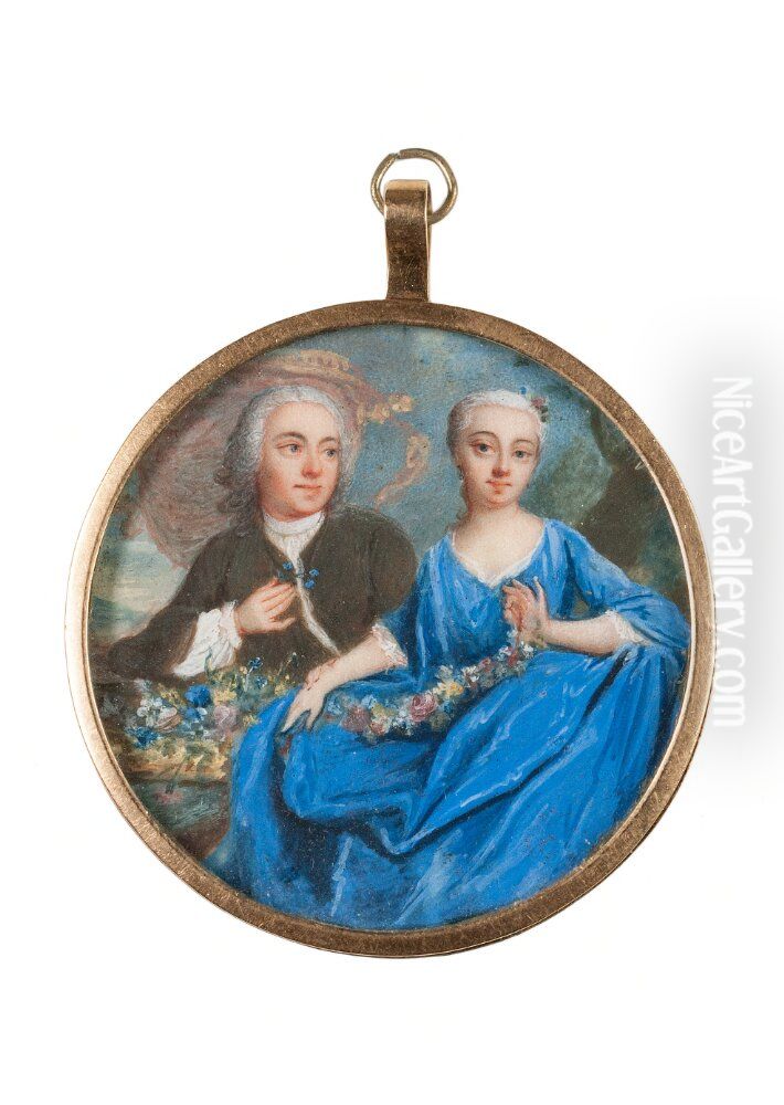 Unknown couple Oil Painting by Olof Arenius