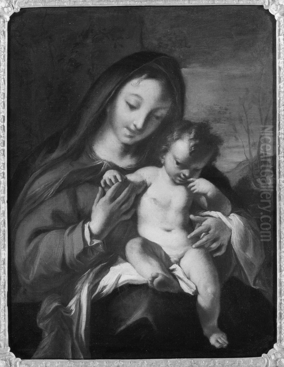 Madonnan med barnet Oil Painting by Carlo Maratta or Maratti