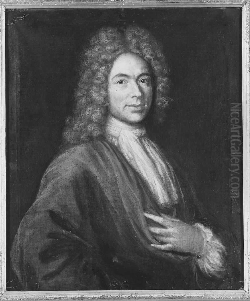 Jonas Rothof (1670-1721), lagman, assessor, gift med Anna Margaretha Wolker Oil Painting by Lucas von Breda