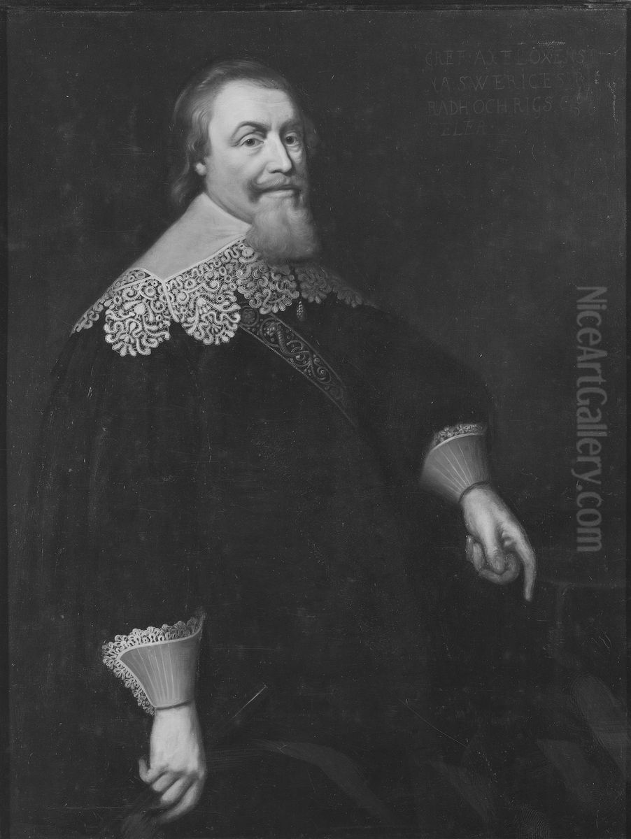 Axel Oxelstierna af Sodermore, 1583 - 1654, greve och rikskansler Oil Painting by Michiel Jansz. van Mierevelt