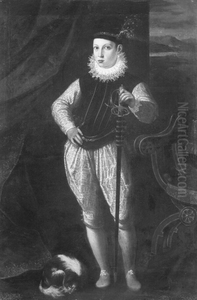 Okand ung man, tidigare kallad hertigen av Urbino Oil Painting by Justus Sustermans