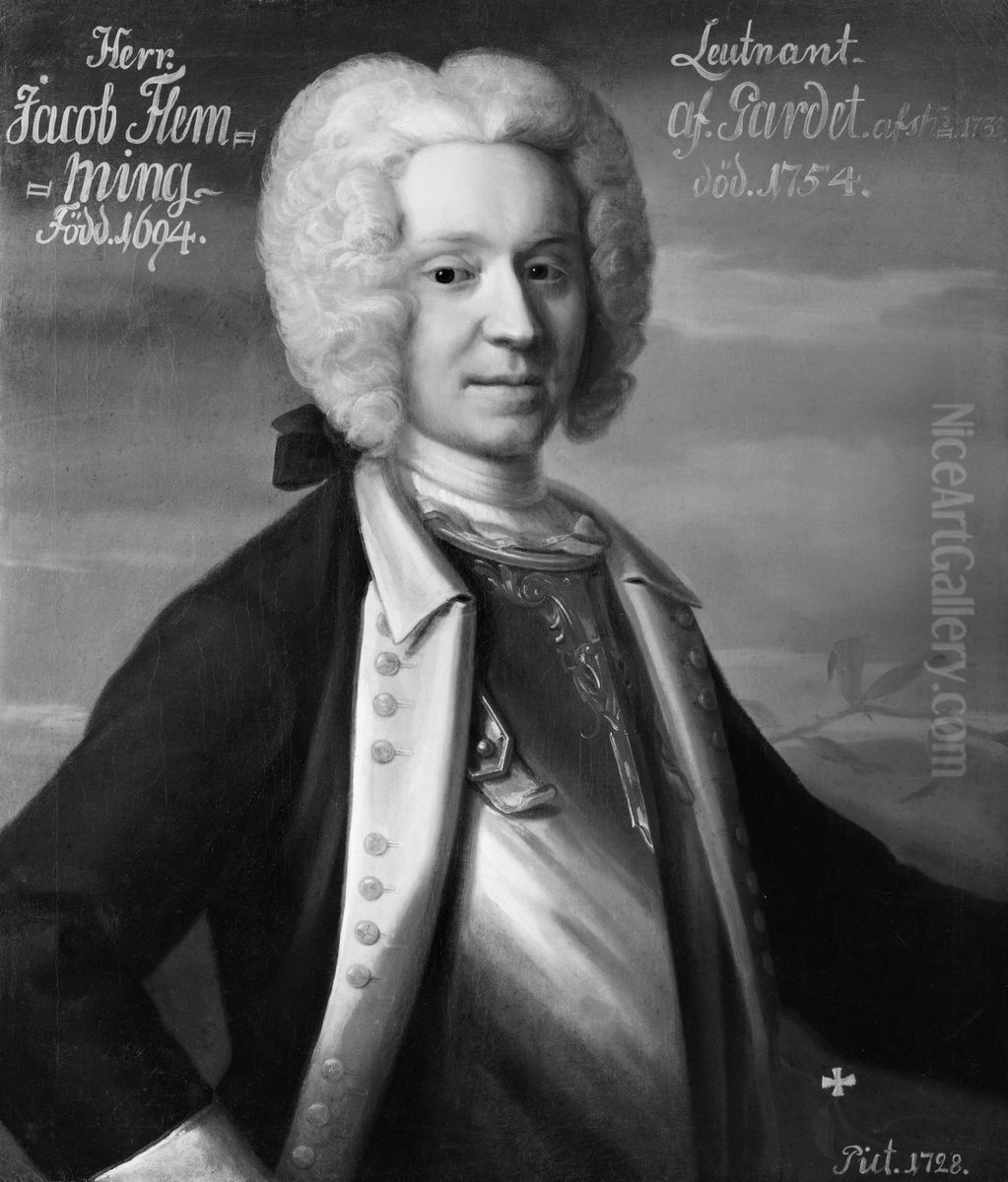 Jakob Fleming, 1695-1754 Oil Painting by Lorens Pasch the Elder