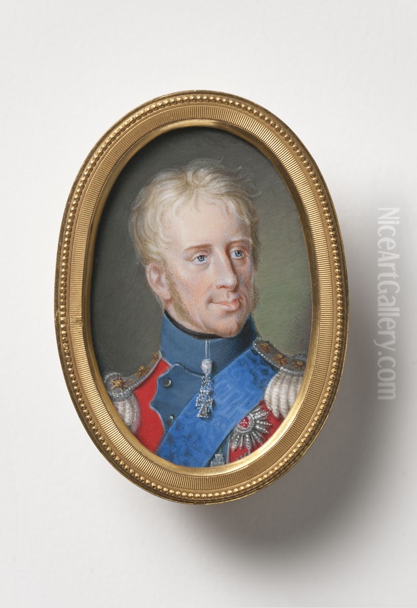 King Frederik VI of Denmark Oil Painting by Liepmann Fraenckel