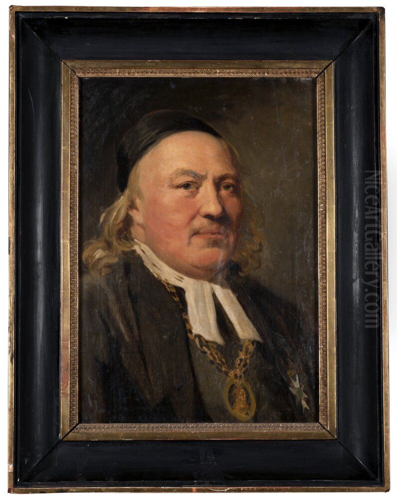 Johan Michael Fant (1735-1813) Oil Painting by Carl Frederik von Breda