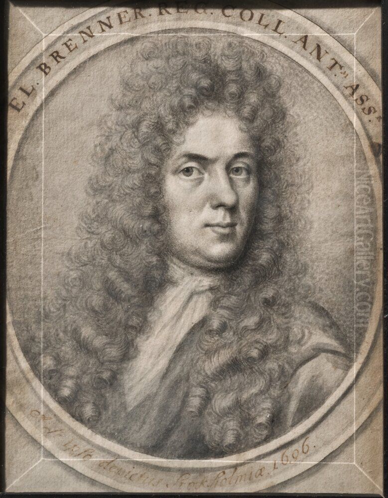 Sjalvportratt Oil Painting by Elias Brenner