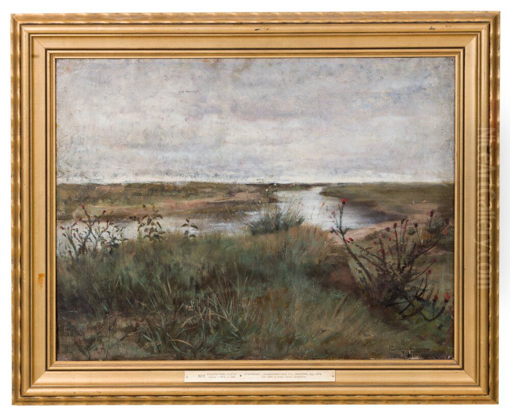 Steppe Country. Landscape Study for Mazeppa Oil Painting by Gustaf Cederstrom