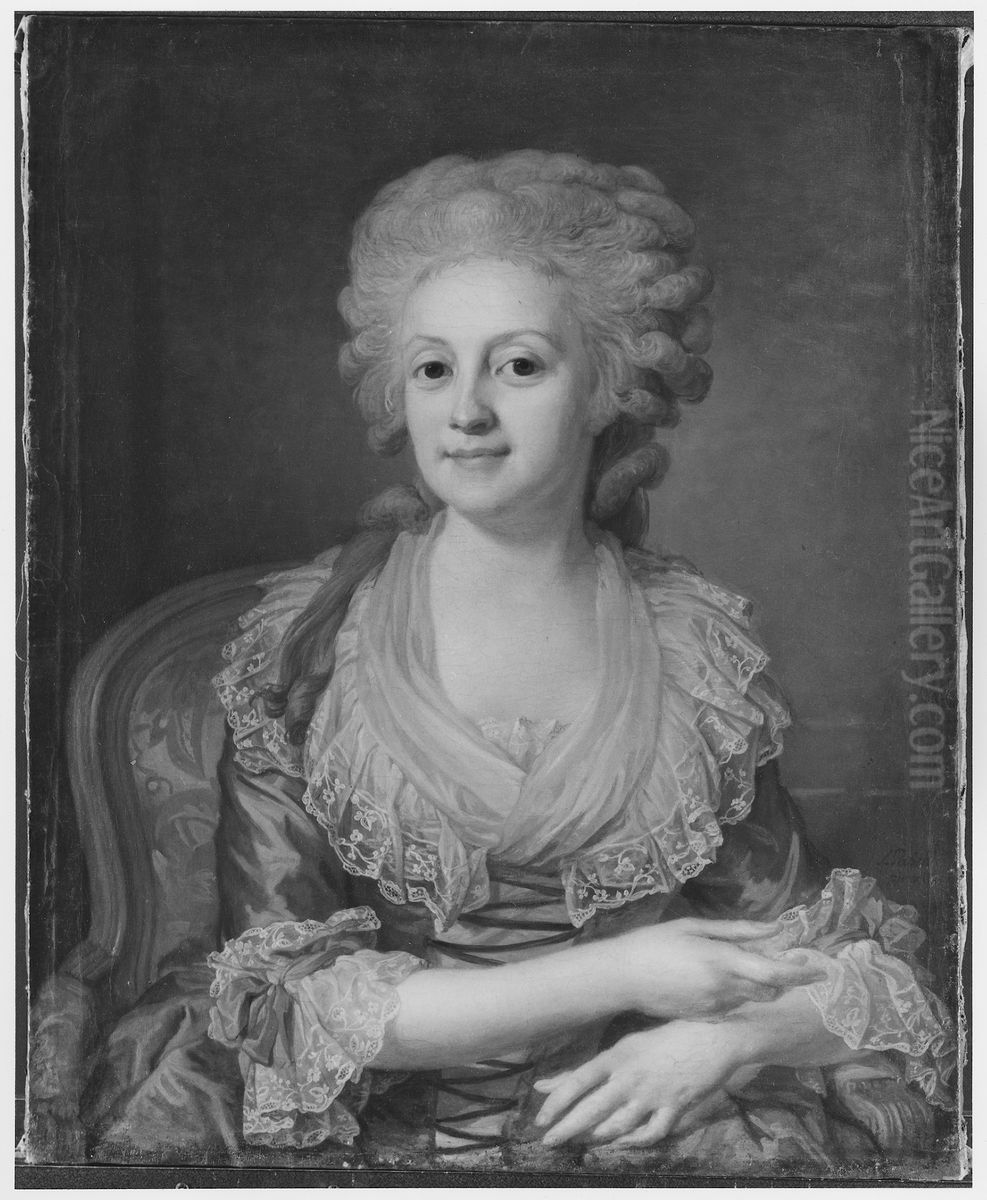 Anna Christina Bladh, 1757-1793, gift med Eric af Wetterstedt Oil Painting by Lorens Pasch the Younger