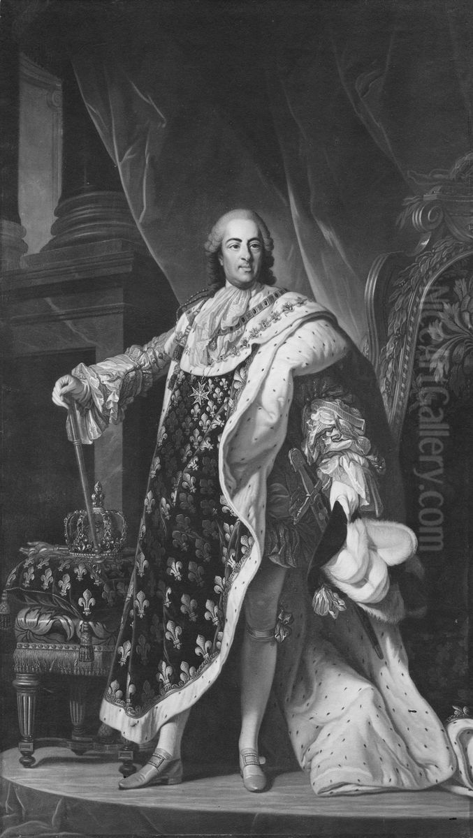 Ludvig XV, 1710-1774, konung av Frankrike Oil Painting by Louis-Michel Van Loo