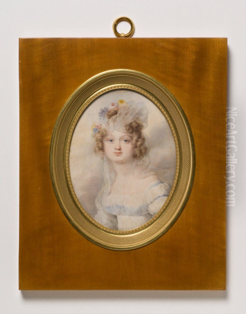 Micheline Bierzynska, grevinna Oil Painting by Jean-Baptiste Isabey