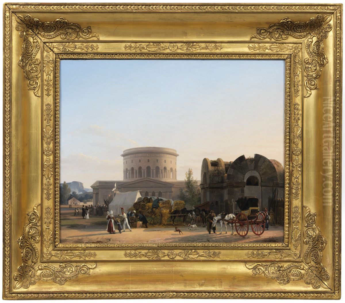 At Barriere de la Villette, Paris Oil Painting by Auguste-Xavier Leprince