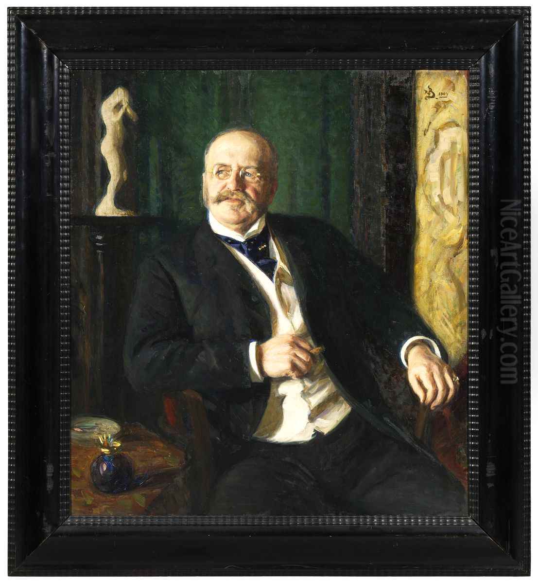 Julius Caspar, Merchant Oil Painting by Richard Bergh