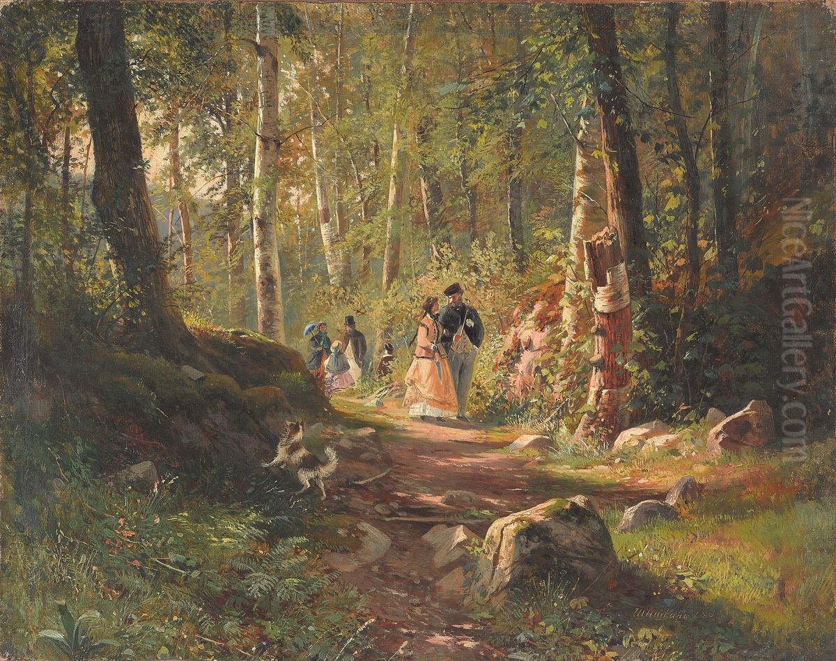 Walk in the Forest Oil Painting by Ivan Shishkin