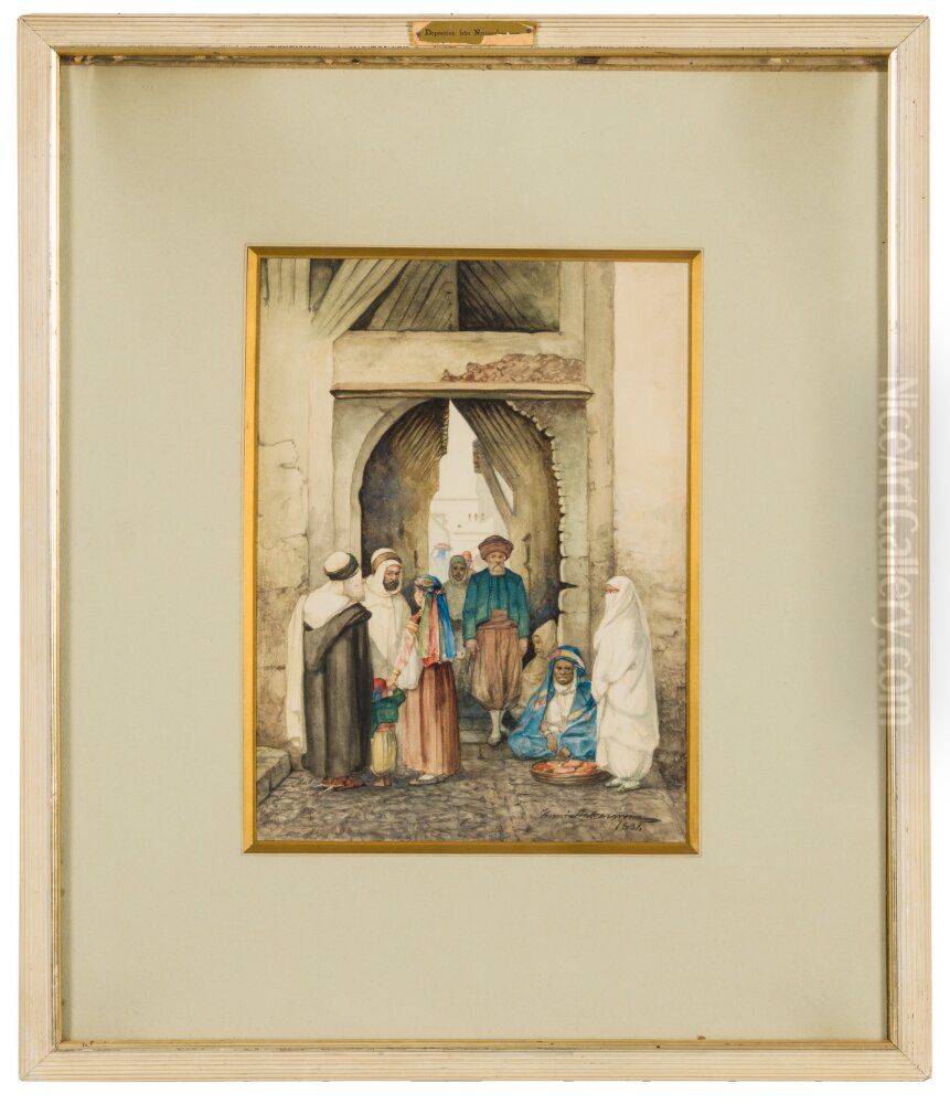 View of an Oriental City Oil Painting by Henrik August Ankarcrona