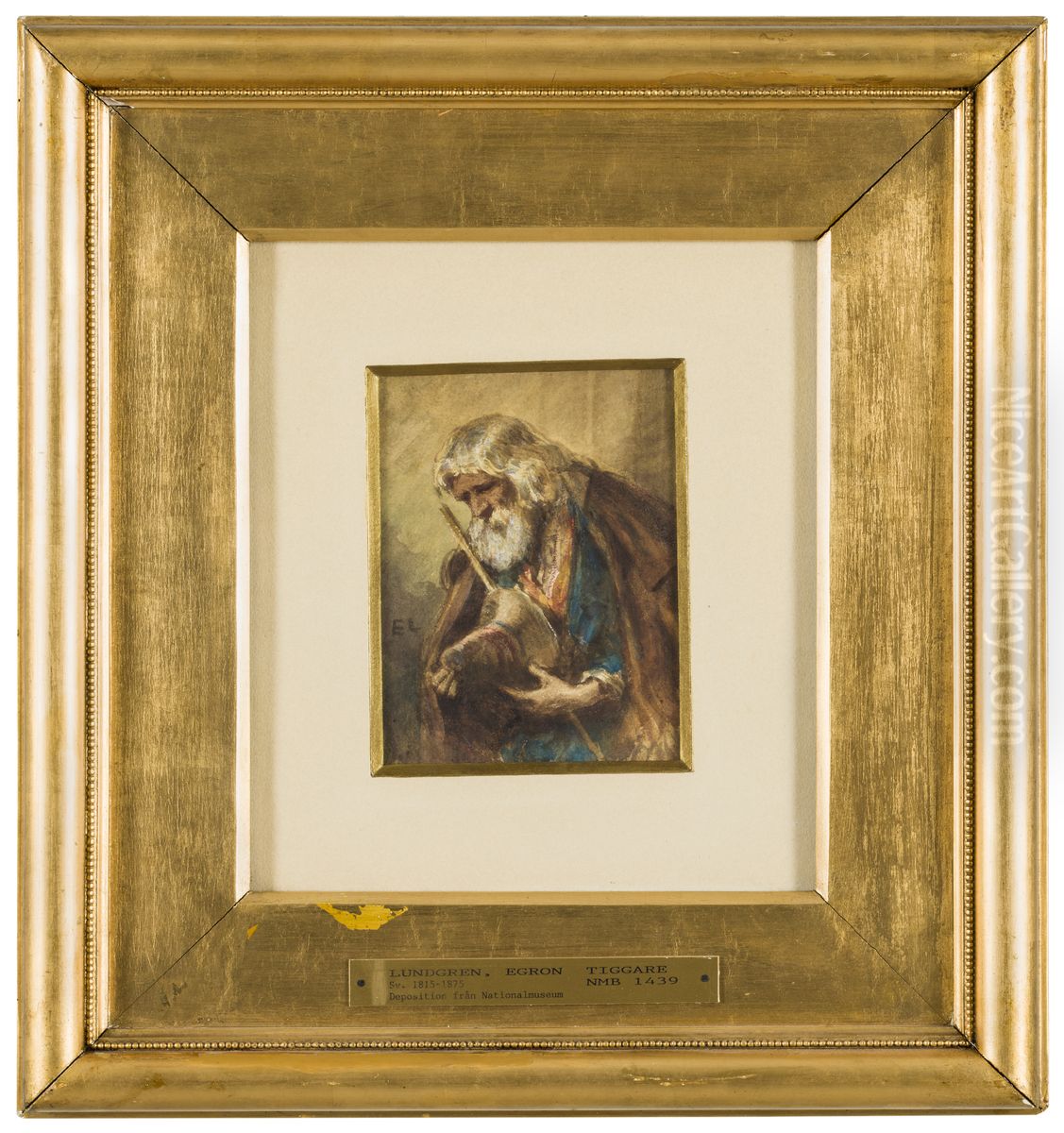 The Beggar Oil Painting by Egron Lundgren