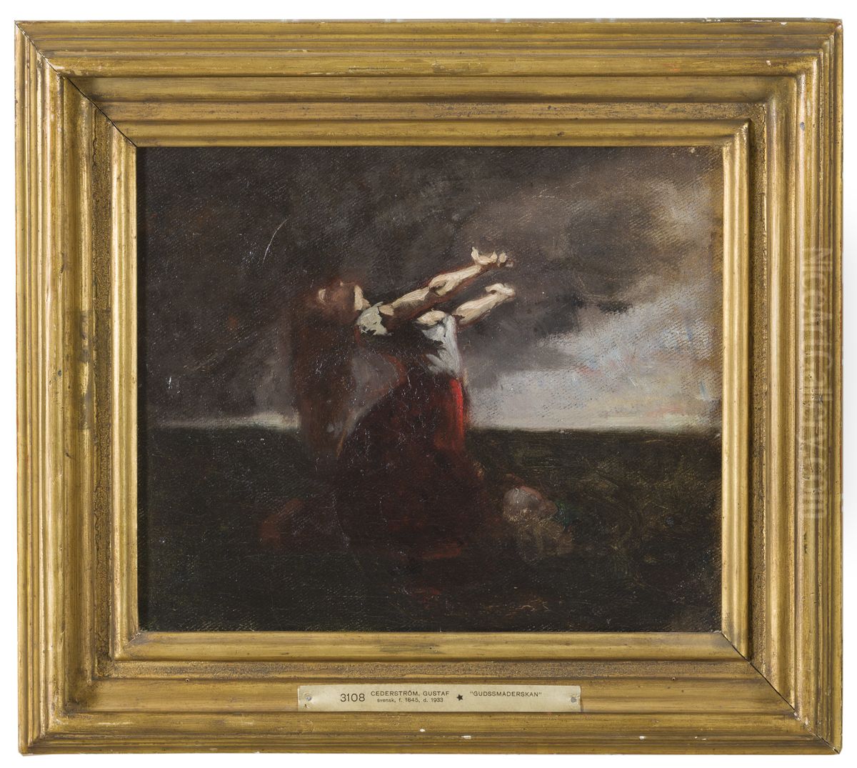 Gudssmaderskan. Variant av NM 4684 Oil Painting by Gustaf Cederstrom