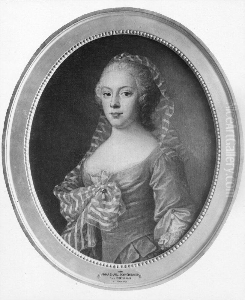 Anna Charlotta von Stapelmohr (1754-1791), married to State Secretary Elis Schroderheim Oil Painting by Per Krafft the Elder