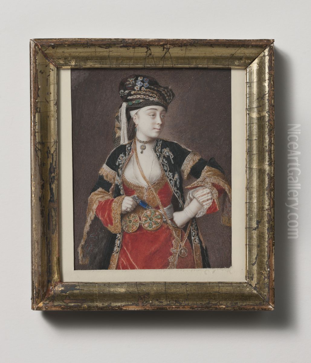 Okand dam i turkisk kostym Oil Painting by Jean-Etienne Liotard