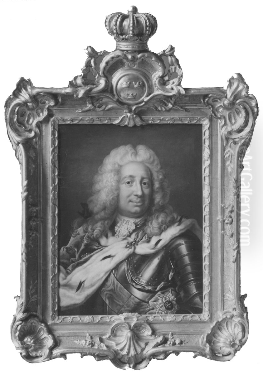 Fredrik I, 1676-1751, konung av Sverige lantgreve av Hessen-Kassel Oil Painting by Gustaf Lundberg
