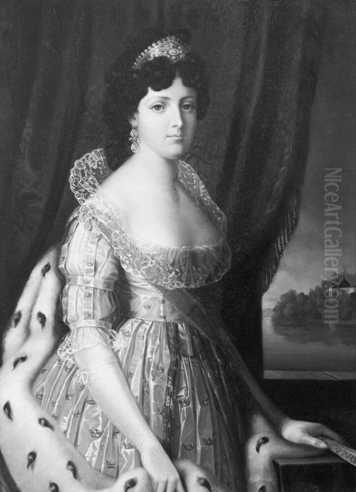 Fredrika Dorotea Vilhelmina (1781-1826), princess of Baden, queen of Sweden, married to Gustav IV Adolf of Sweden Oil Painting by Eric Bogislaus Skjoldebrand