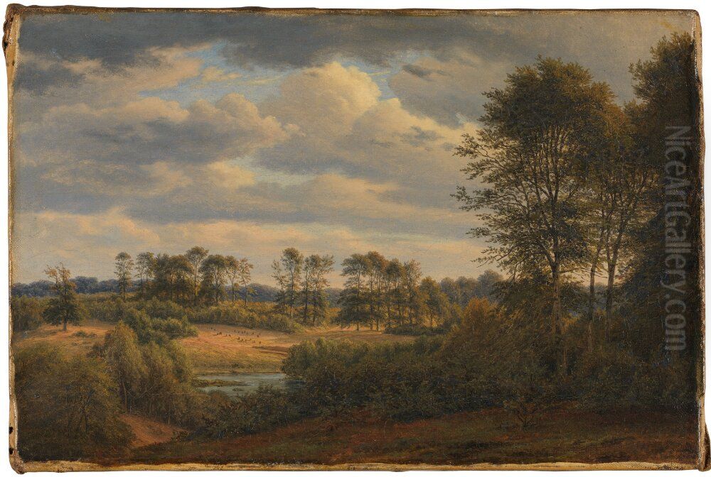 At Bollemose, Jaegersborg Oil Painting by F.C. Kiaerskou